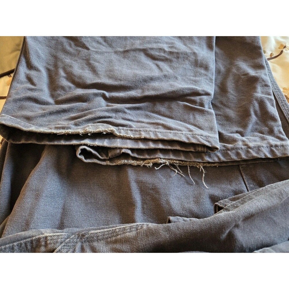Carhartt B11-PTL Washed Duck Work Dungaree Pants Cotton Petrol Gray Men's 44x30 - Picture 5 of 6